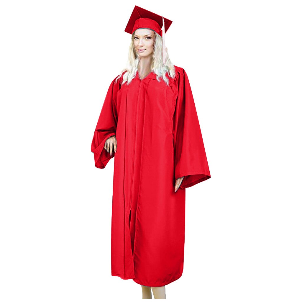 Vuxen ungkarl dräkter+hatt set universitetsexamen klänning student gymnasieuniformer klass team bära akademisk klänning #a3: Röd / Xl