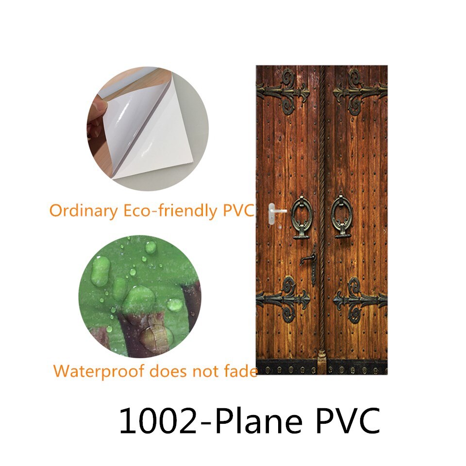 3D grano de madera repujado PVC antigua puerta de madera pegatina adhesivo decoración del hogar papel pintado impermeable a prueba de rasgaduras póster de pared mural calcomanías: 1002