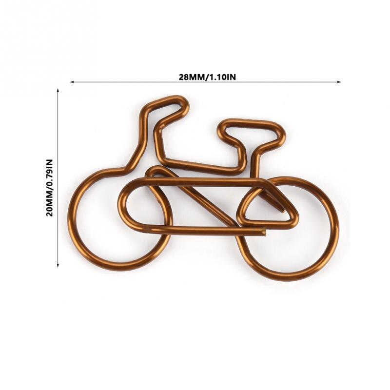 20 stks/partij Metalen Fiets Vorm Paperclips Mini Briefpapier Clear Bindmiddel Clips Foto 'S Tickets Notities Brief Papier Clip Briefpapier: Default Title