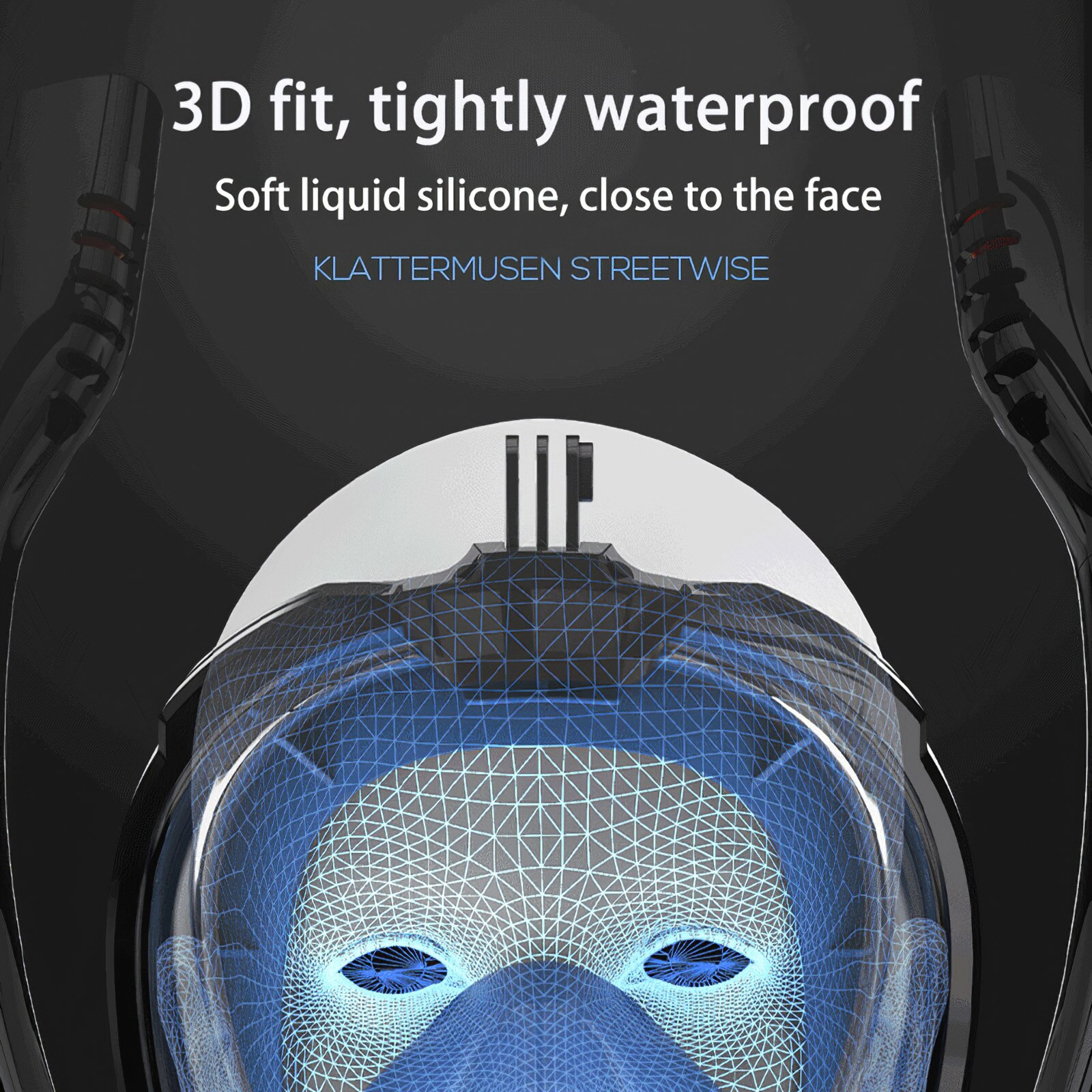 Full Face Snorkel Mask - Anti-Fog Underwater Breathing - Double Tube Design - for Scuba Diving & Spearfishing