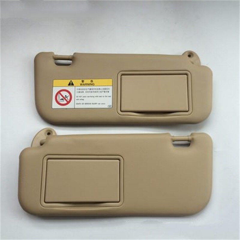 Car accessories Gray Beige sun visor with make-up mirror and Screws for Toyota Corolla 74320-02B21 74310-02K91