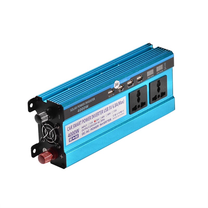 4000W Wandler 12V/24V/48V Zu 220V Spannung Konverter Transformator Doppel LED-anzeige 4 USB Auto Solar- verdreifachen Energie Wandler