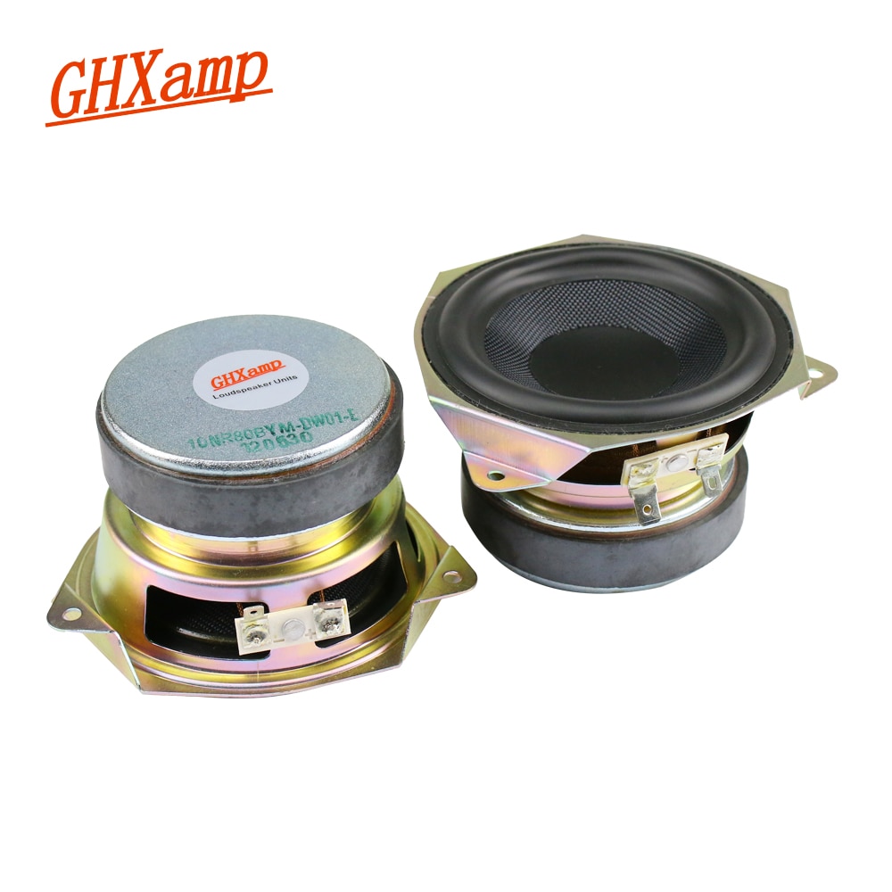 GHXAMP 4 Inch Midrange Woofer Speaker 4 ohm 30W Woven pot HIFI Home Theater Mid-Bass Speaker Large Magnetic for Klipsch 2PCS