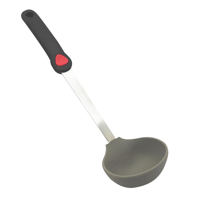 Beste Silikon Kochen Utensil Edelstahl Küche Kochen Utensil Silikon Nicht-Stock Große Kochen Utensil Küche Gerät: grau Schwarz Größe 4