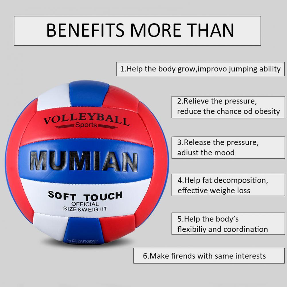 Mumian – ballon de volley-ball en Faux cuir, No.5, amélioration de la Coordination, antidérapant, buse de gaz scellée rouge bleu blanc, Match, pour l&#39;école