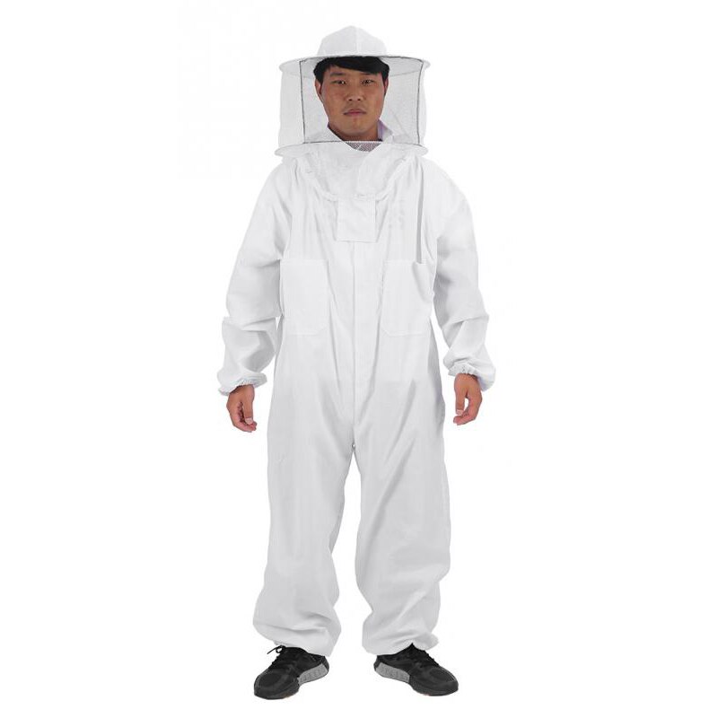Bomulls birøktere bie drakt full body bie remover hansker hatt klær jaket beskyttelsesdrakt birøkt utstyr: L