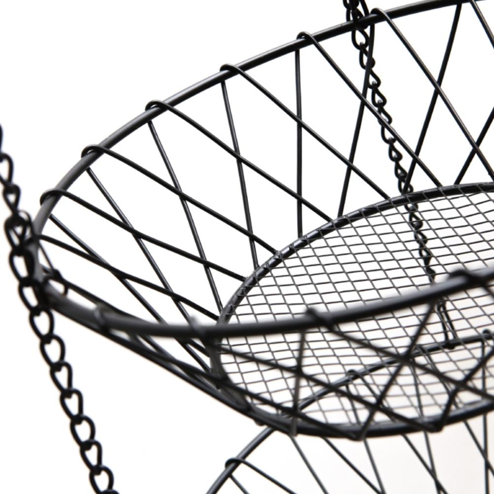 3 Tier Wire Hanging Fruit Basket Home Kitchen Metal Vegetable Storage Organizer Basket 3-Layer Baskets Bowl Holder Rack Stand