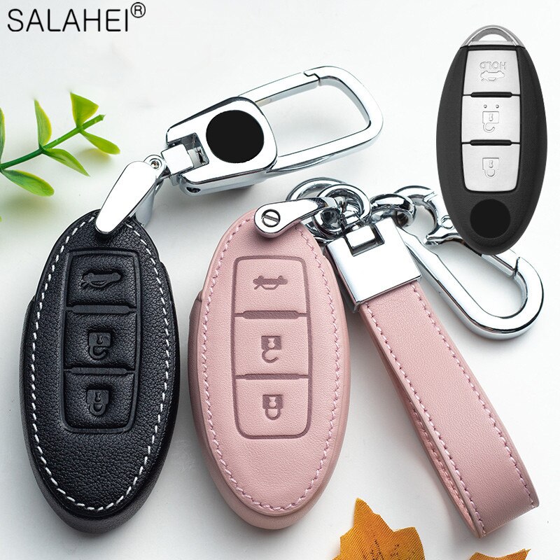 Leather Car Key Cover Case For Nissan Qashqai J10J11 X-Trail t31t32 kicks Tiida Pathfinder Murano Note Juke Infiniti For Car