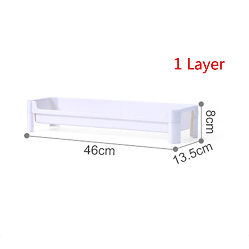 Multifunctional Gap Storage Rack Multi-Layer Plastic Kitchen Bathroom Shelf Organizer Home Sundries Finishing Rack: 1- Layer