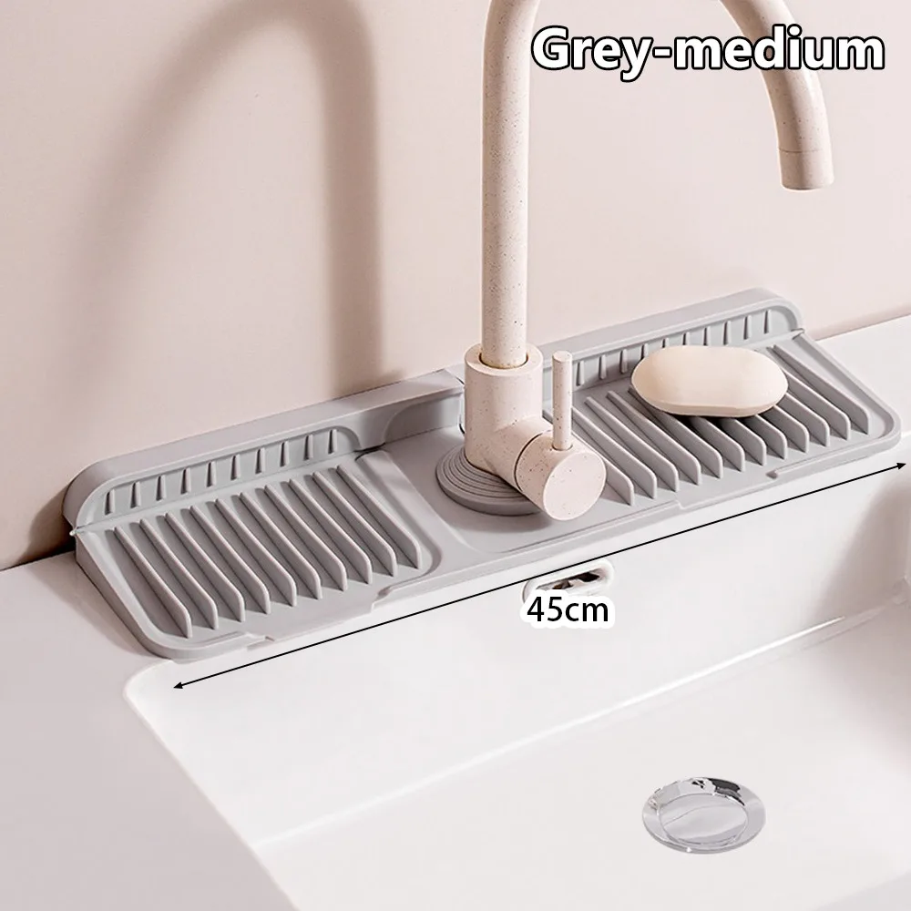 1Pcs Drying Pad Faucet Mat Countertop Protector Water-absorbent Draining Mat Silicone Wear Resistant Quick-drying Sink Mat: light green