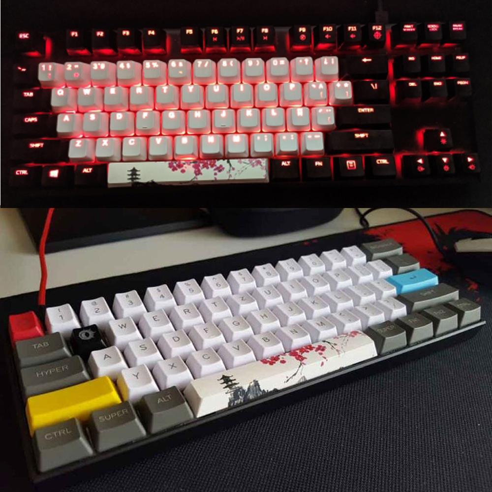 Replace SpaceBar Keycap PBT Five Sides Dye-Subbed Spacebar 6.25U Cherry Profile Space Bar Keycap for DIY Mechanical Keyboard gk6