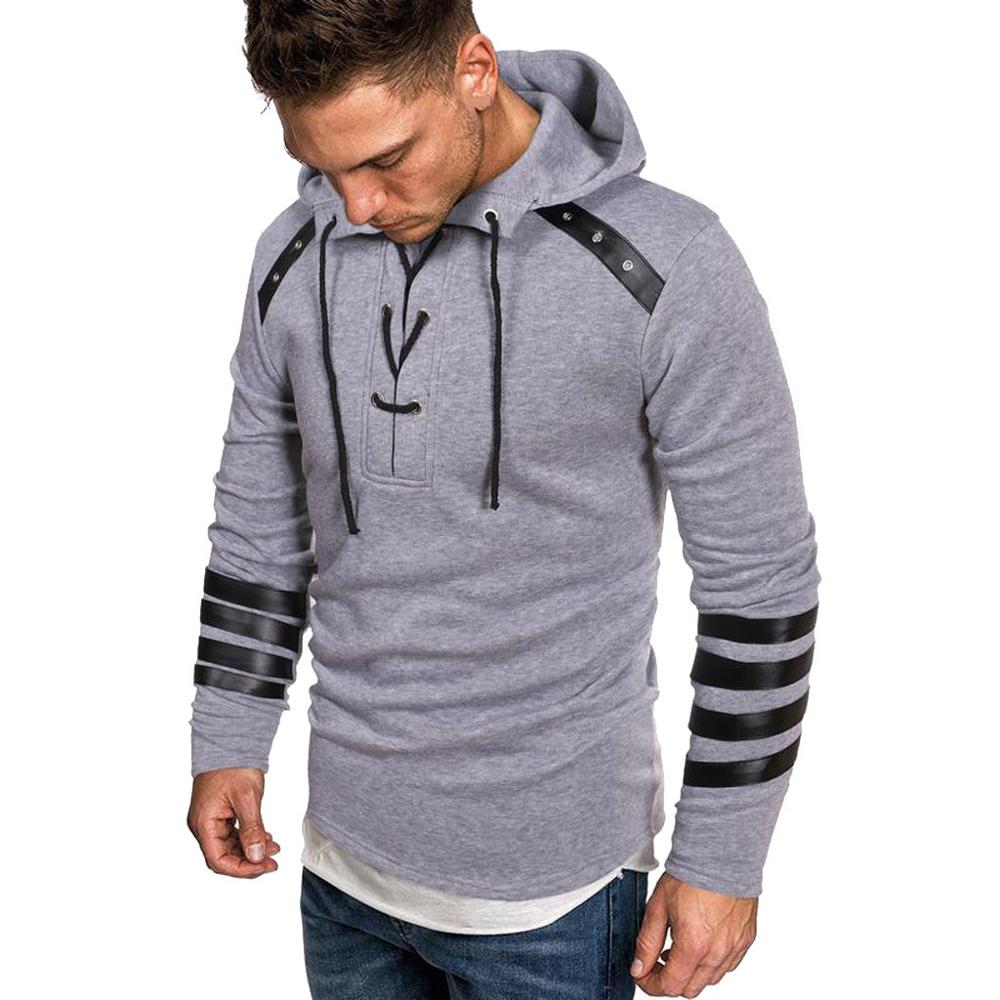 Chandal Hombre Sudadera Homme Hoodies Mens Clothes Autumn Long Sleeve Patchwork Hoodie Hooded Sweatshirt Top Outwear: XXL / D