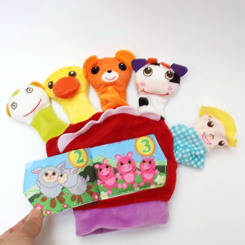 Cartoon Tier Finger Puppe Handpuppen Handschuh Plüsch Spielzeug Baby Frühe Bildung Spielzeug