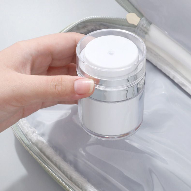 15/30/50 ml Abgabe Flasche Vakuum Creme Flasche Nachfüllbare Presse Typ Feuchtigkeitscreme Pumpe Spender luftlos pumpe Krug