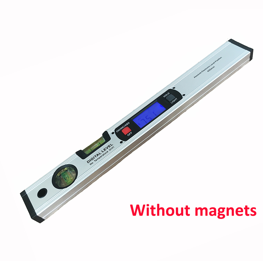 Digitaler Winkelmesser, Neigungsmesser, elektronische Wasserwaage, 360 Grad, mit/ohne Magneten, Wasserwaage, Neigungstest, Lineal 400 mm: Weiß