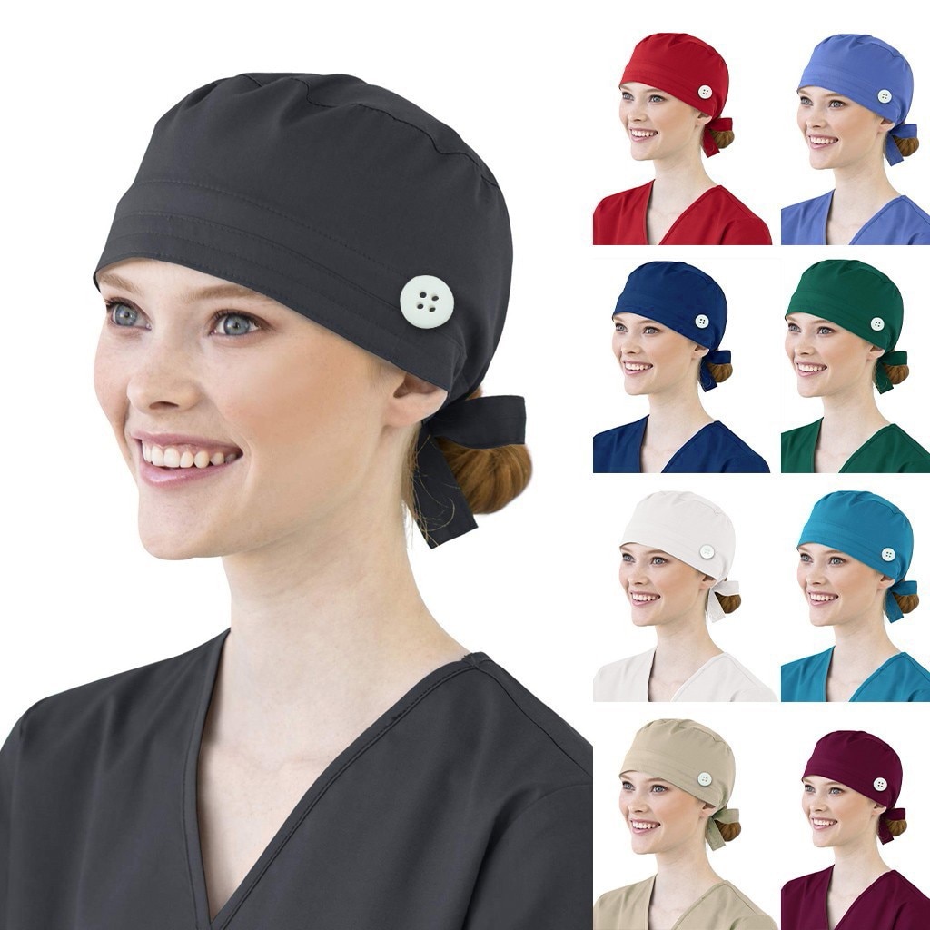 Vrouwen Katoen Yoga Bandage Verstelbare Cap Zweetband Bouffant Hoed Mannen Gorros Quirofano Mujer Verpleegkundige Uniform Hoed Accessoires #3