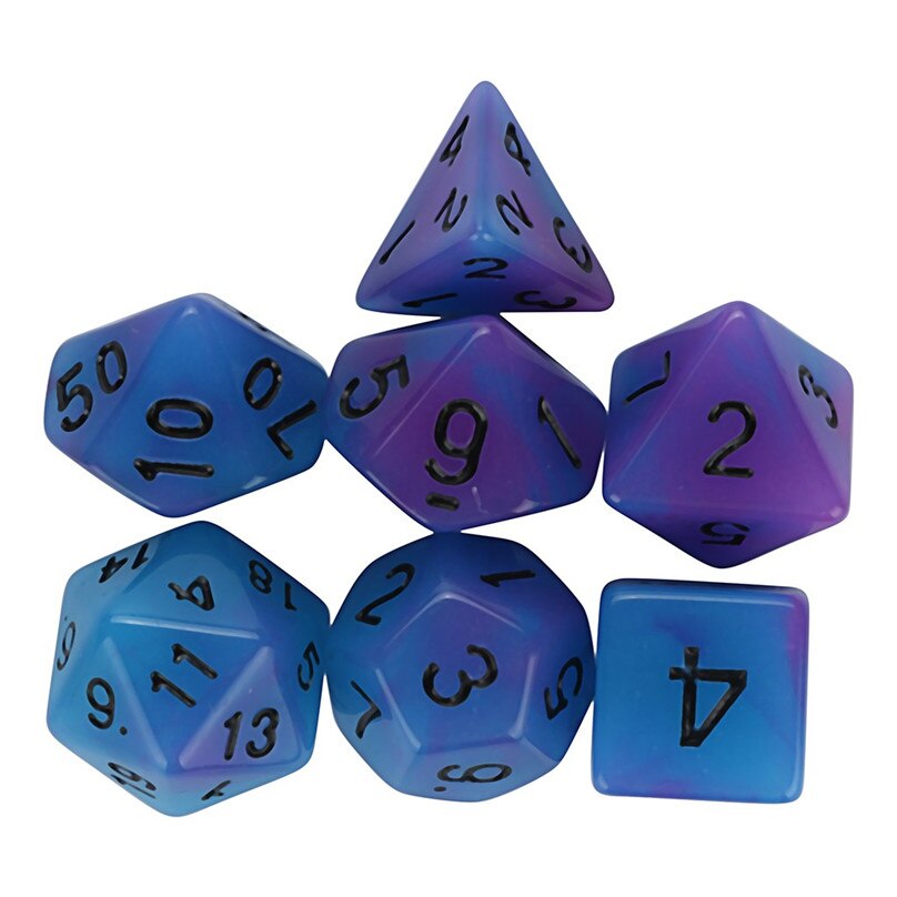 7pcs Lichtgevende Dobbelstenen Voor Game Dices Polyhedral D20 Multi Zijdige Acryl Dobbelstenen & 4A28