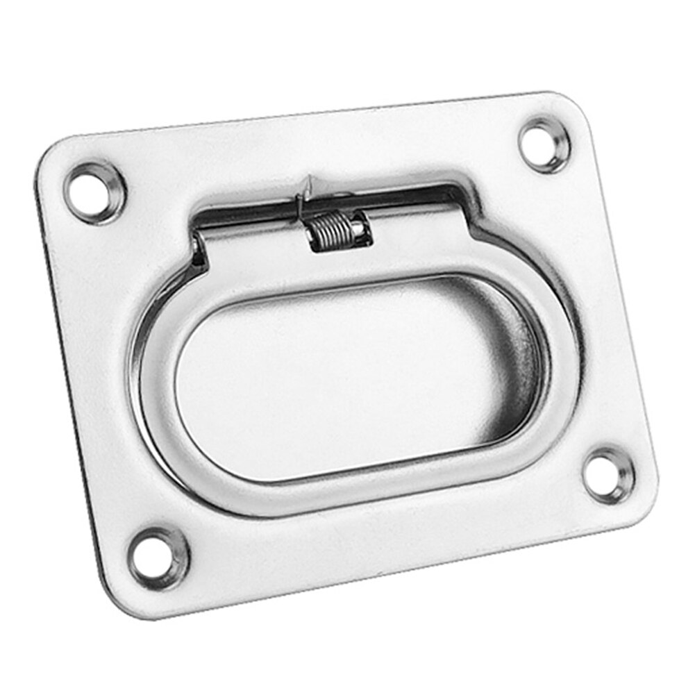 Boat Cabinet Marine Locker Fitting Stainless Steel Lift Recessed Hatch Durable Flush Pull Ring Spring Silver Hardware Handle