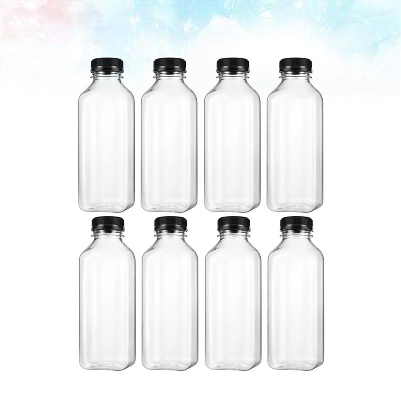 8pcs Drink Bottle Endurable Plastic Refillable Classic Portable Juice Bottle Empty Bottle Storage Bottle Storage Jars
