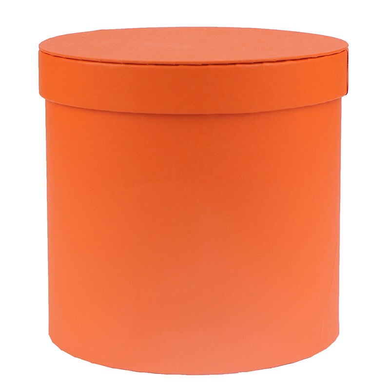Runde blomster æsker kvinder blomster emballage papirpose med låg til blomsterhandler buket blomster emballage boks fest opbevaring kasser: 13 x 14cm orange