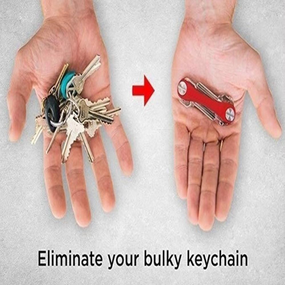 Smart Key Chain Holder Mini Keychain Smartkey Compact Key Organizer Clip Aluminum Alloy Storage Key For Car Home Key Men Women