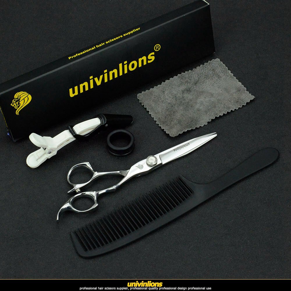univinlions 6" hair scissors kit hairdressing scissors hair cut thinning scissors hairdressing tools shears salon: 1 silver cutting