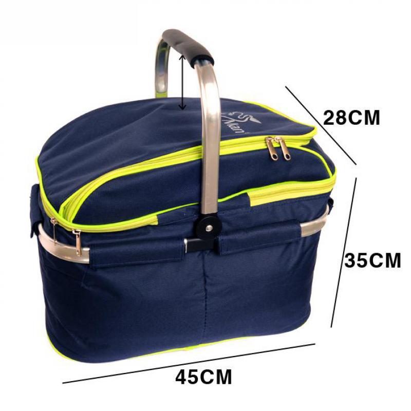 Trackman Camping Outdoor Picnic Basket Portable Folding Large Picnic Bag Basket Food Storage Bags Picnic Handbags Lunch Box