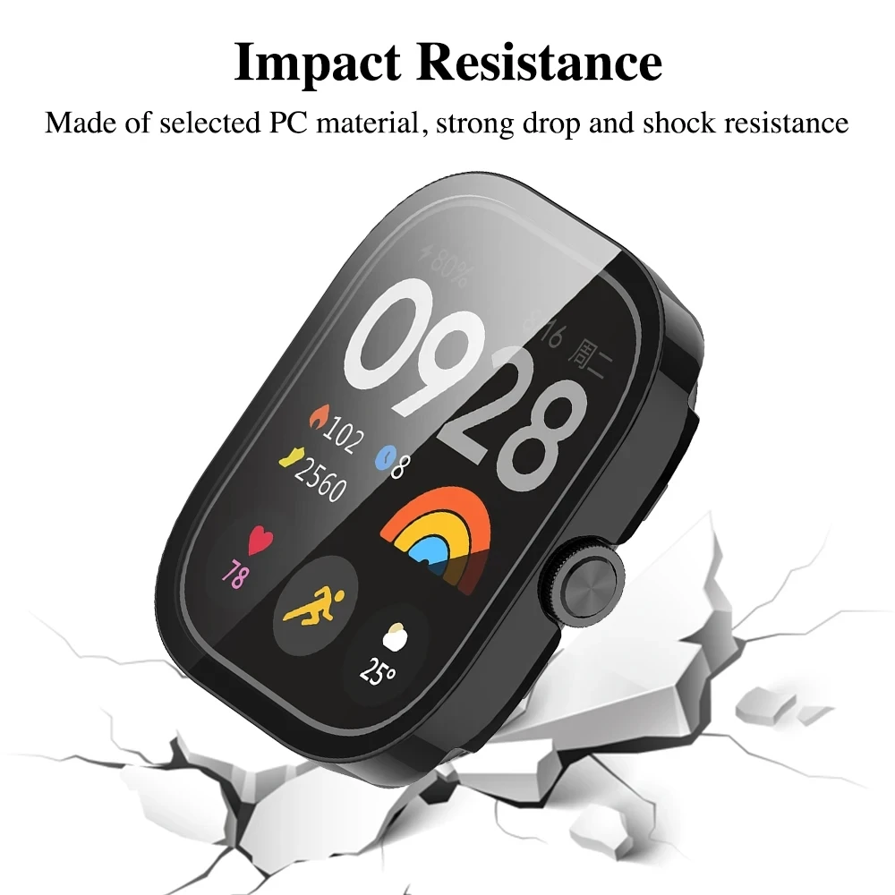 PC-Gehäbenutzen + Glas für Xiaomi Redmi Uhr 4 3, gehärtetes Glas, kratzfeste Folie, Stoßstangenschutzhülle für Redmi Uhr 3 aktiv/3Lite