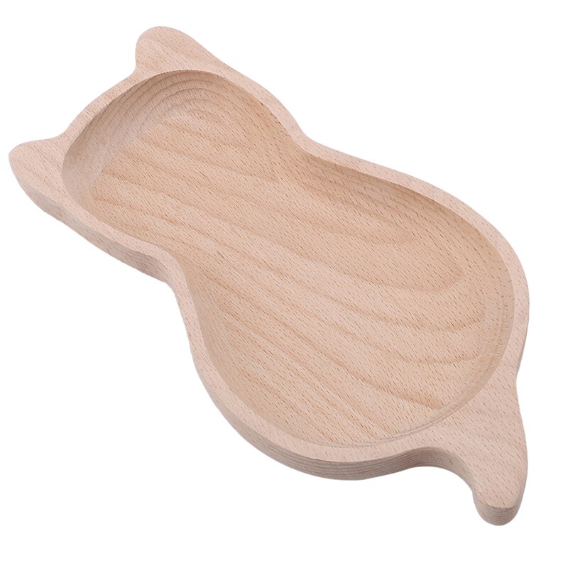 Kitchen Storage Box Wooden Storage Kitchen Storage Tableware Tray Tableware Candy Snacks Fruit Dessert Plates: Kitten plate