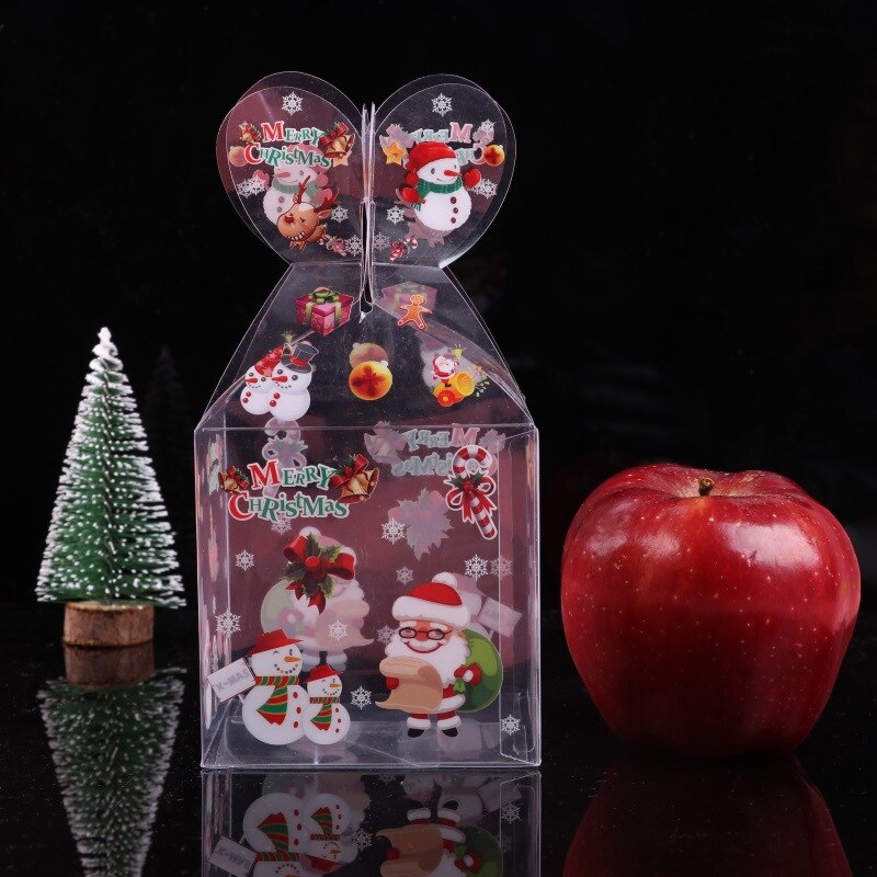 20 stk pvc gennemsigtig slikæske juledekorationsæske og emballage julemanden snemand elg rensdyr æbleæsker: 4