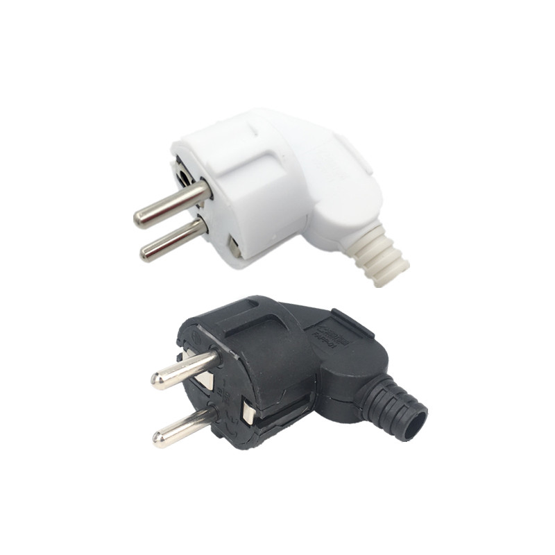 Adaptador de enchufe europeo 4,8, 16A, 250V, salidas de repuesto macho, enchufe eléctrico Schuko recargable, conector Euro para Cable de extensión de alimentación