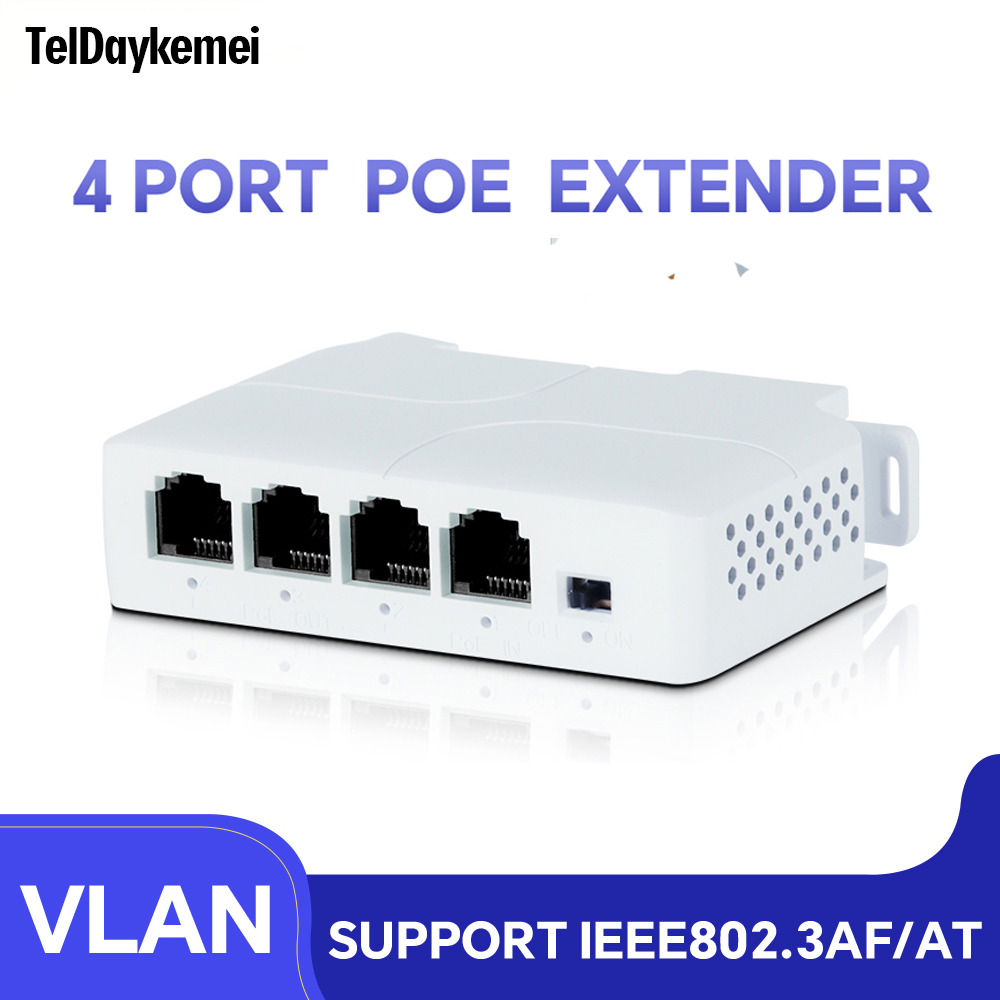 Switch di rete POE Extender 4 porte 10/100Mbps con IEEE802.3af Plug And Play per telecamera IP Switch PoE NVR AP: Default Title