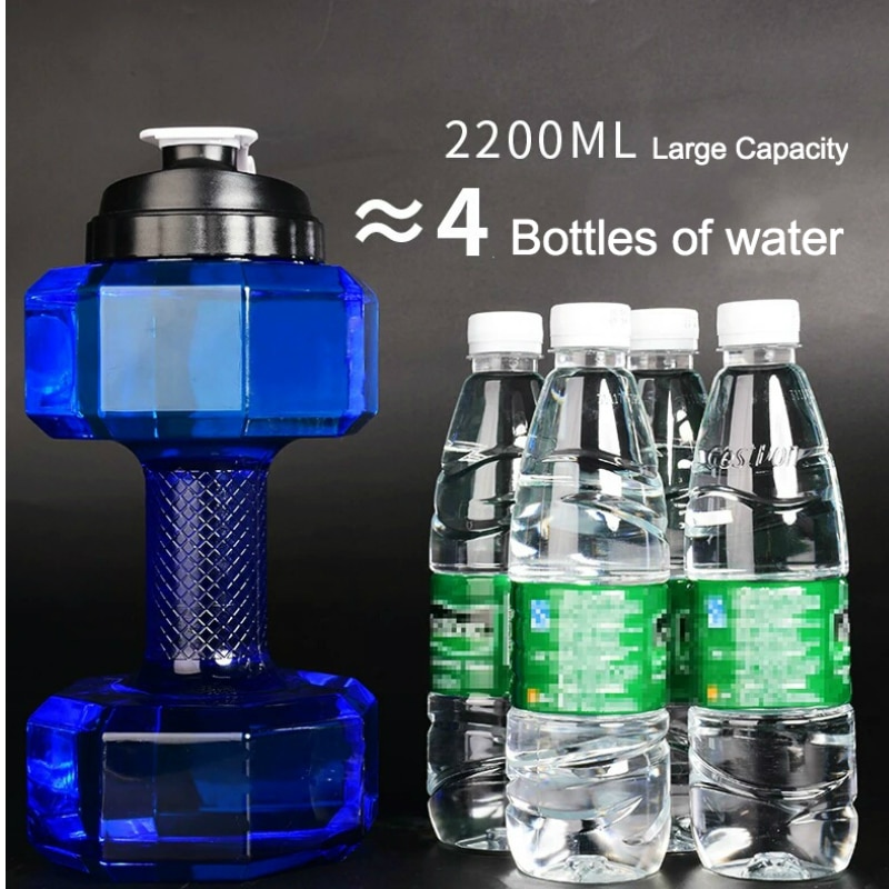 2200mL Portable Water Dumbbell Large Capacity Water Filled Dumbbells Weights for Fitness Home Gym Training Adjustable Dumbbells