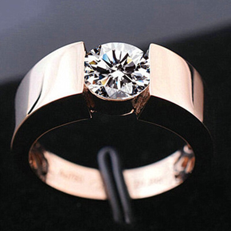 Fdlk enkla strassringar silverfärg roséguld färg blandad färg fyllda cz vigselringar för kvinna