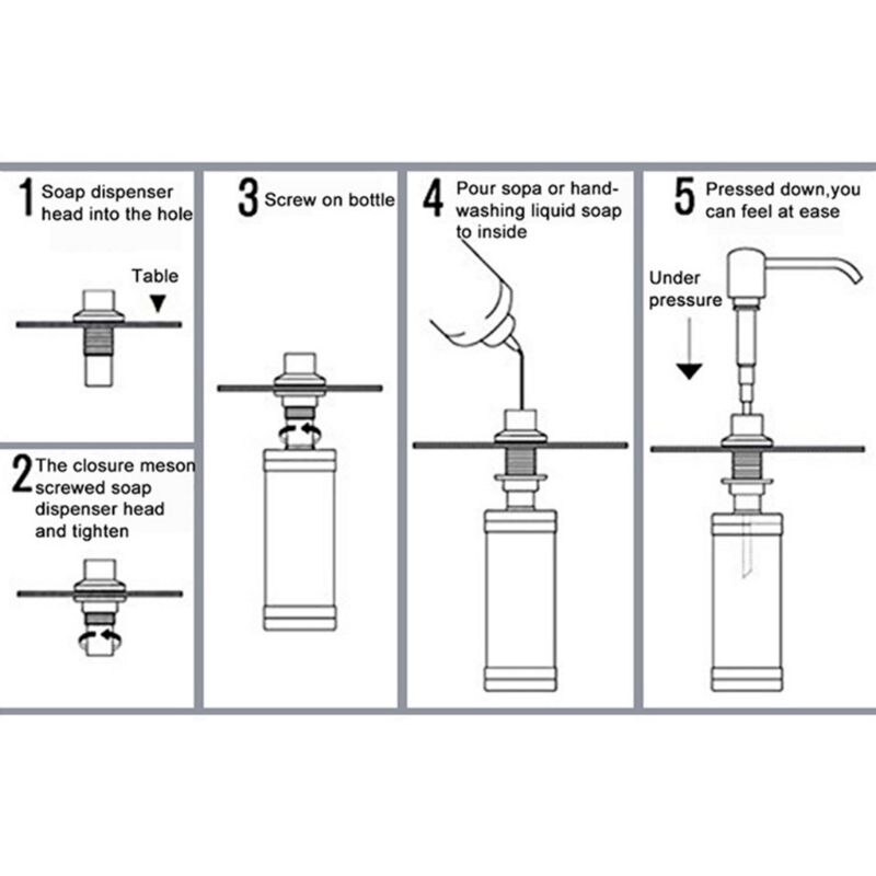 Stainless Steel Liquid Soap Dispenser Bottle Kitchen Sink Soap Box for Home Bathroom Use Supplies Leak-proof Anti-oil Anti-dirt