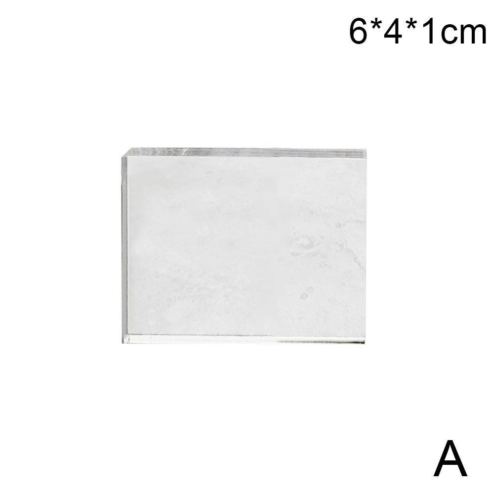 Acrylic Stamp Back Panel Lightweight Transparent Rectangular Stamp Block Color Shape Process Tools Scrapbooking DIY U3U1: A