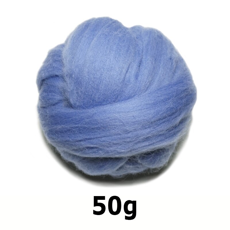 handgemaakte Wolvilt voor vilten 50g Denim blauw Perfect in Naald Vilt 23 #: 50g