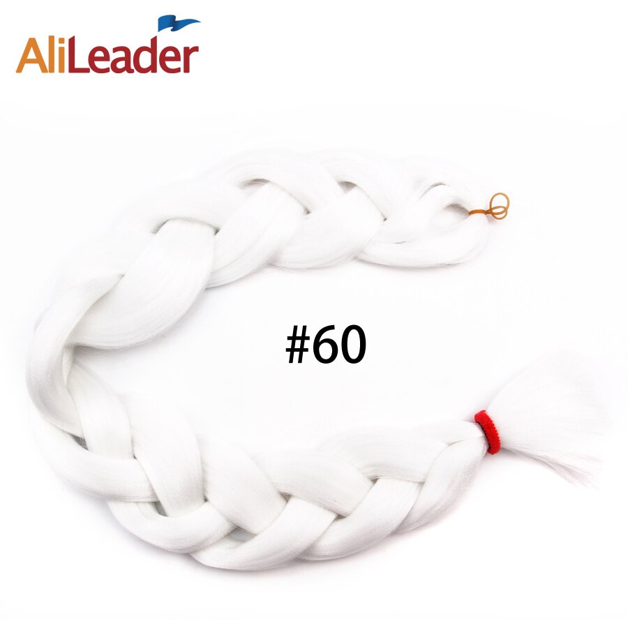 Leeons Jumbo Braid Hair Hair Extension 165g Rainbow Hair Braiding White Braiding Hair Colors Silver Box Braid Hair: 60