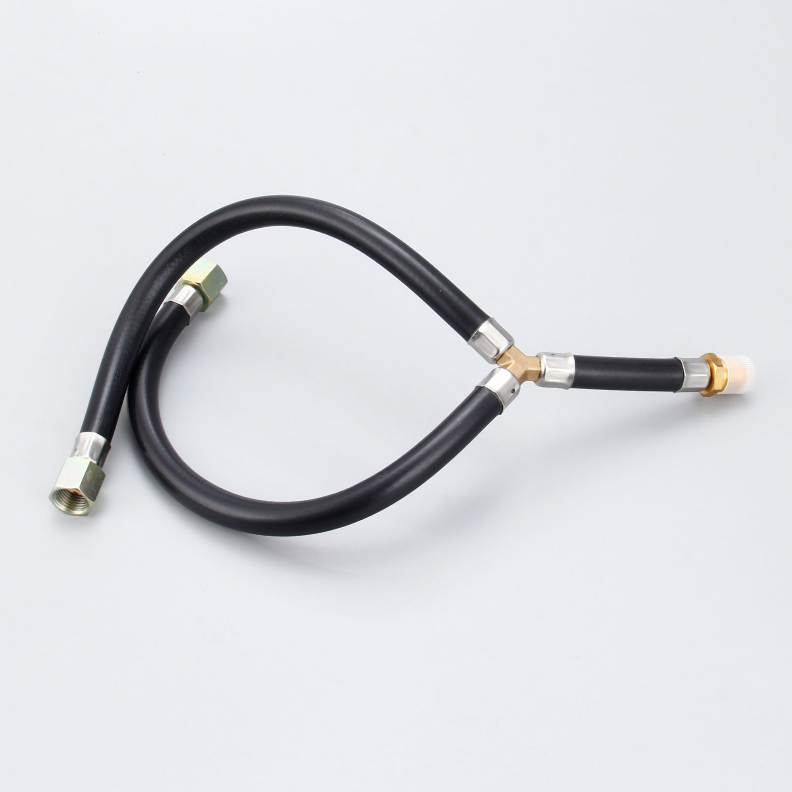 3/8" Flare Gas Grill Connection Y Splitter Pipe Flexible Hose Inlet Pipe for BBQ Stove LPG Propane Fire Pit Fireplace, Stove