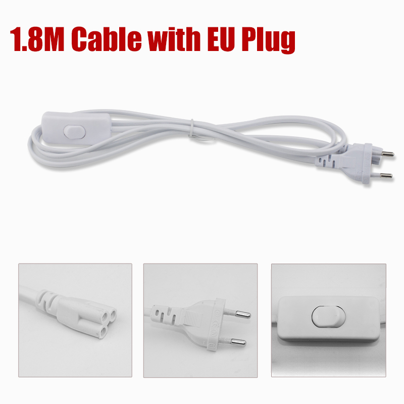 Tira de luces Led de tubo de 220V con Cable, accesorio de luces para el hogar, dormitorio, cocina, armario, iluminación, lámpara interior, tubo de 110V: Blanco / Blanco frío / 4 ud