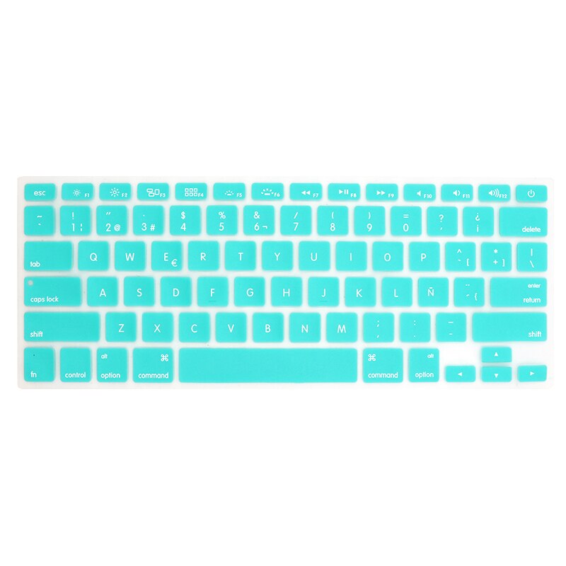 Osłona klawiatury naklejka silikonowa wersja amerykańska język hiszpański list Protector dla Macbook Air 13 Pro 13 15 17 Retina Film: Sky Blue