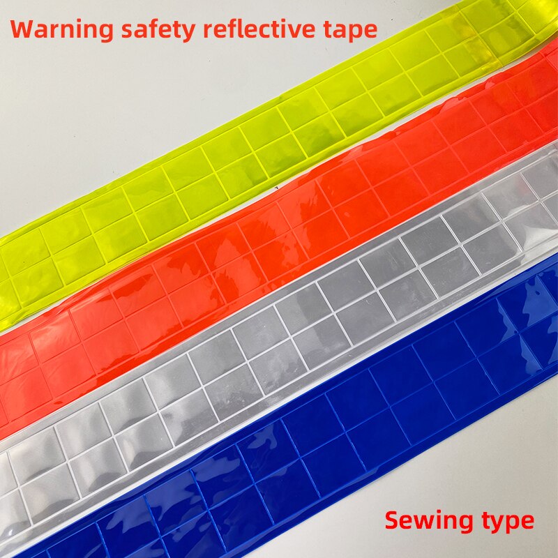 Banda de celosía reflectante para ropa, señal de advertencia de seguridad, cinta reflectante de costura, material reflectante para uso en tráfico, 5cm x 3m