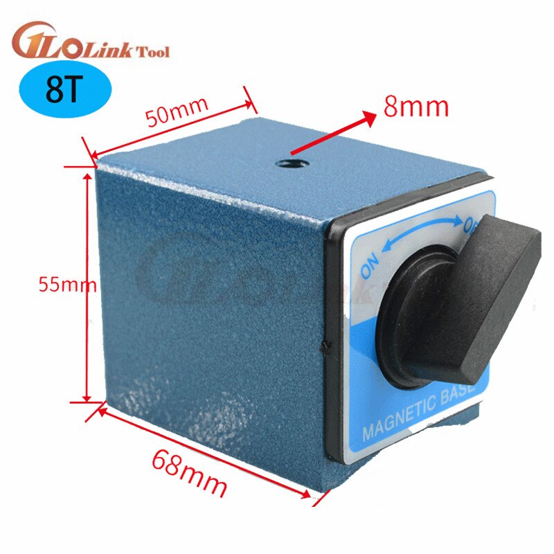 Switch Magnetic Table Base 6T 8T 10T 12T V type Power Magnetic Base Dial Indicator Stand Base Magnet Seat Table Wire Cutting: 8T Plastic Switch