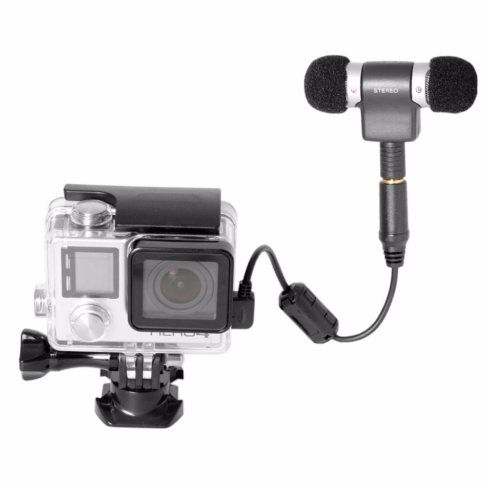 Stereo Mikrofon Adapter für GoPro Mikrofon Adapter Kabel 3,5mm MIC Jack Converter w Noise Reduktion IC für GoPro 4 3 + 3