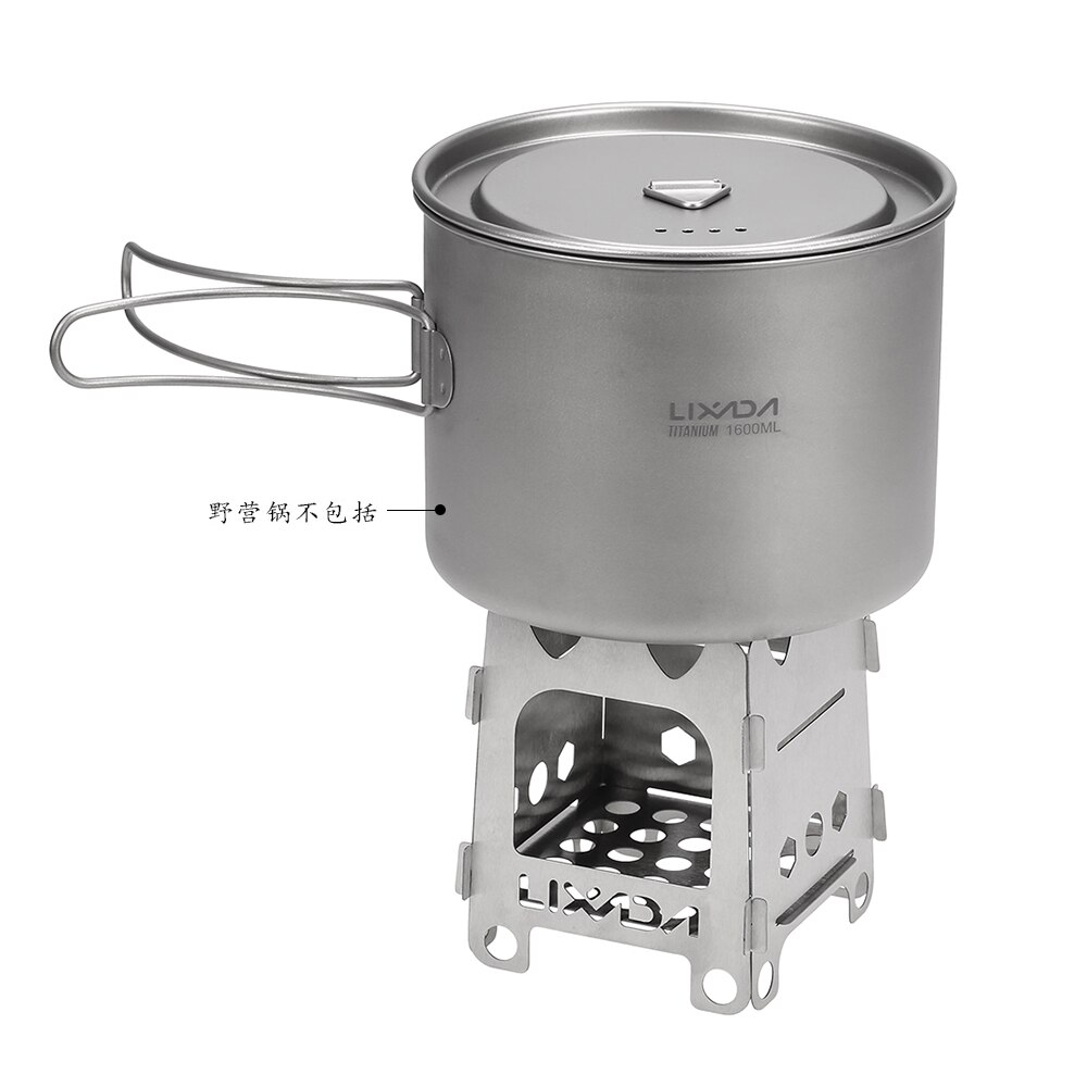 Lixada Outdoor Portable Camping Wood Stove Lightweight Pocket Alcohol Stove with Alcohol Tray Stainless Steel Folding Stove
