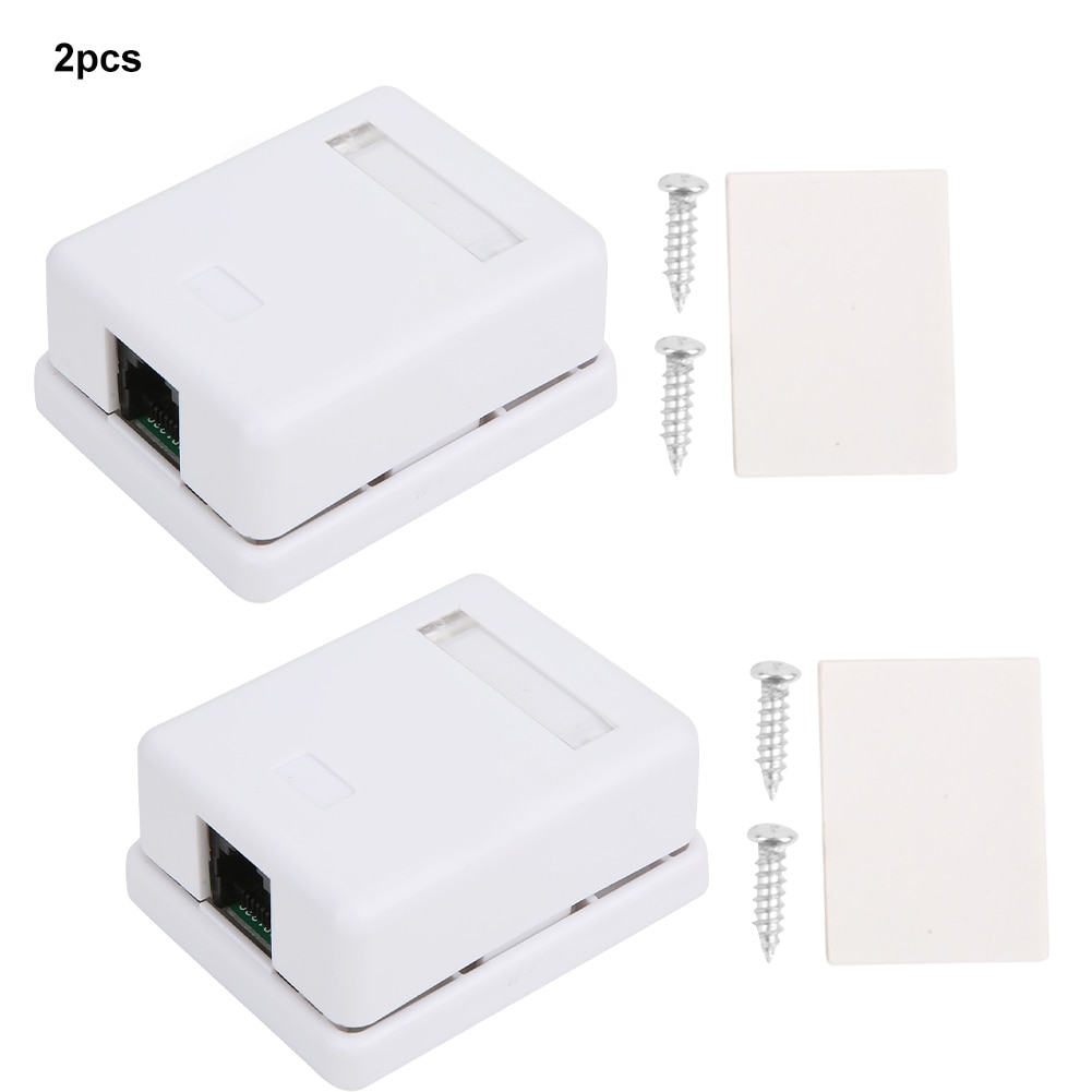 2Pcs RJ45 Surface Mount Box Cat6 Single-Port Desktop Information Network Junction Boxes Cat6 Mount Box