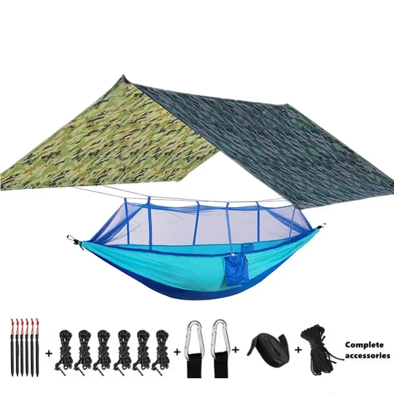 Camping Hangmatten En Accessoires, Waaronder Hangmat Met Mesh Regenvlieg Zeildoek Boomriemen Voor Buitengebruik Wandelen Backpacking Reizen: YELLOW