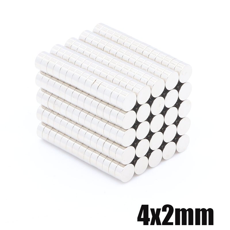 500Pcs 4x2 mm Neodymium Magnet N35 Small Round Mini Super Strong Super Powerful Magnetic Magnets Disc For Craft 4 x 2 mm
