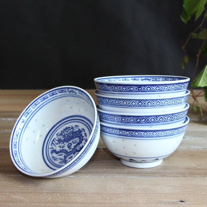 Jingdezhen Blau und Weiß Porzellan Geschirr Keramik exquisit Schüssel Porzellan Schüssel 5 Zoll Reis Schüssel einstellen Haushalt Schüssel und Erzähler