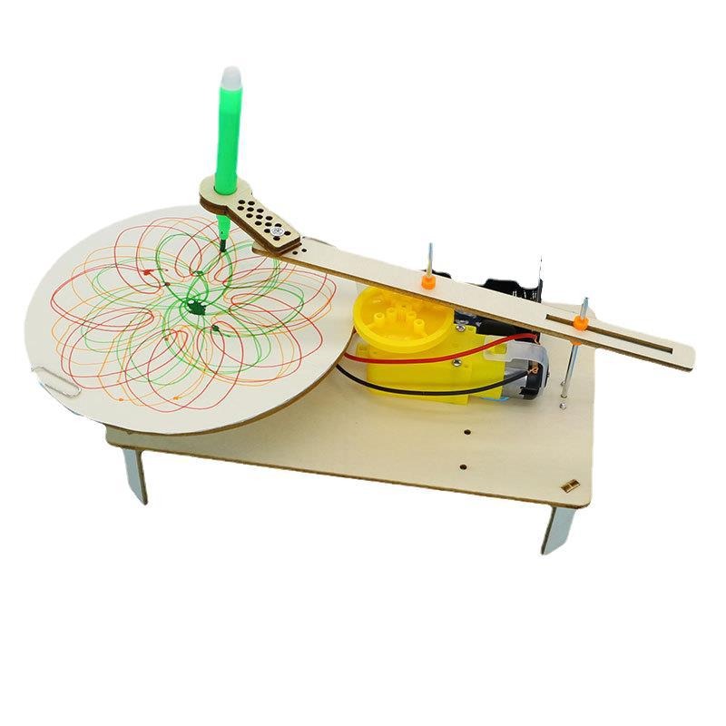 Traceur électrique en bois, bricolage, Robot de dessin, tige, modèle pour enfants, peinture automatique, Kits électroniques scientifiques, expérience